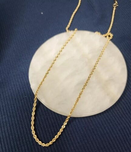 Cadena Estilo Torsal 50 Cm X 1 Mm Oro 10 Kilates + Obsequio
