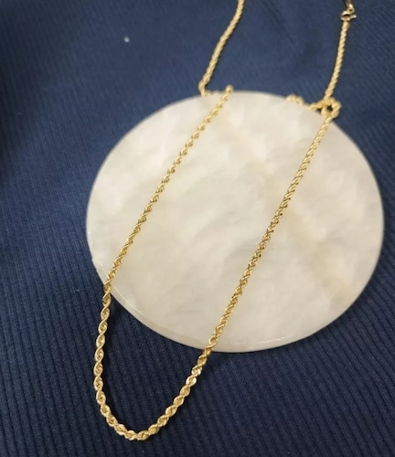 Cadena Estilo Torzal 45 cm X 1 Mm Oro 10 Kilates + Obsequio