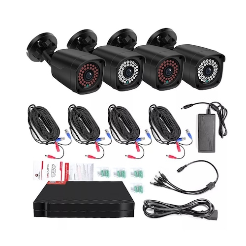 Kit Circuito Cerrado 4 Cámaras De Seguridad Dvr 500gb