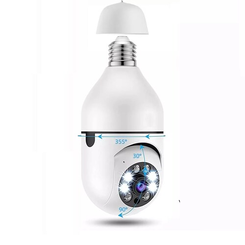 Cámara De Seguridad Socket 3mp Wifi Exterior/interior 360º