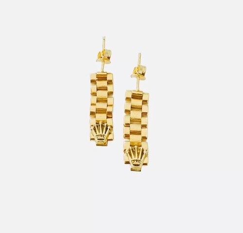 Aretes Con Eslabones En Oro De 14 Kilates + Obsequio