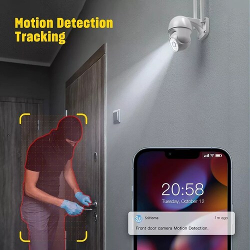Cámara De Seguridad Exterior Wifi Inalámbrica 1080p C/alarma
