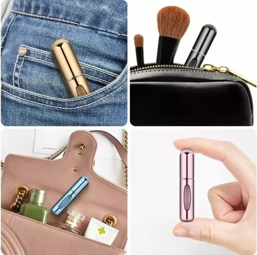 5pcs Mini Atomizador Para Perfume, Capsula Viaje 5ml