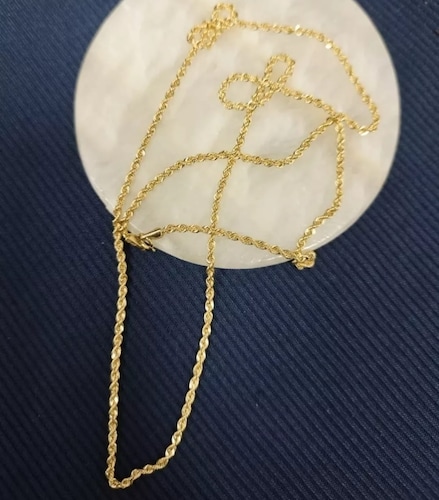 Cadena Estilo Torzal De 1 Mm Con 55cm Oro De 14 Kilates