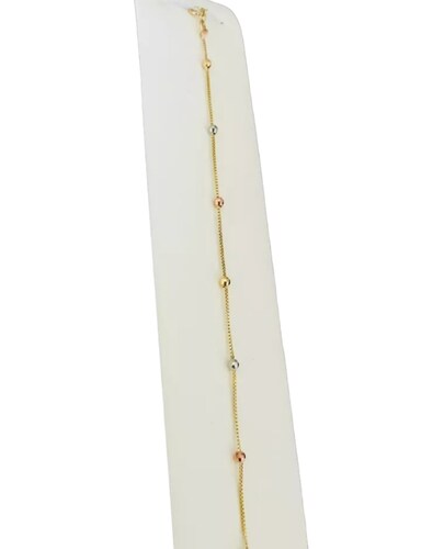Pulsera De Bolitas Oro De 10 Kilates + Obsequio