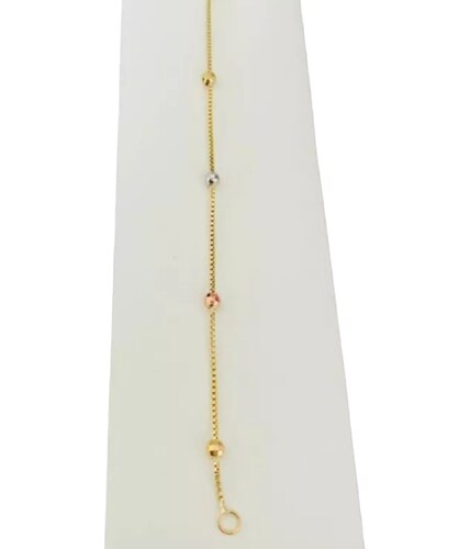 Pulsera De Bolitas Oro De 10 Kilates + Obsequio