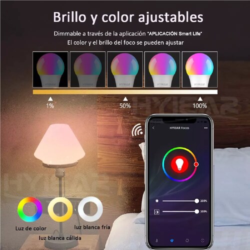 Foco Inteligente Wifi Con Siri Alexa Google Home 10w