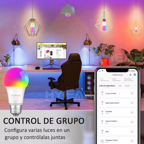 Foco Inteligente Wifi Con Siri Alexa Google Home 10w
