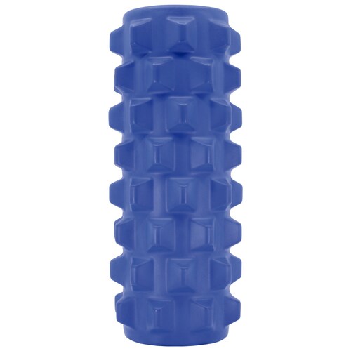 GIM Rodillo de Espuma EVA foar roller para masaje yoga contracturas elasticidad Gim Sports - Ideal para aliviar la tensión, la fatiga y los dolores musculares, Azul 30x12cm