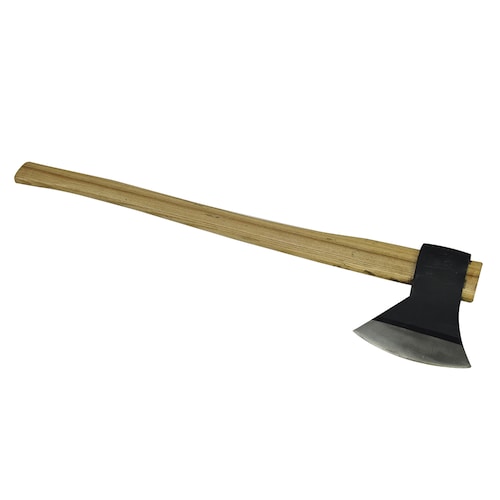 Hacha de acero carbono dureza 55rc con filo debastado y ojo cónico alargado Ideal para tareas de desbaste y corte en madera esta hacha brinda estabilidad y equilibrio, 3.5 Lb/80 cm