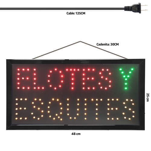 Letrero Led Publicitario Anuncio Luminoso de Venta de Elotes / Master / ML-LET-ELOTES