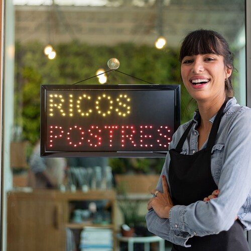 Letrero Led Publicitario Anuncio Luminoso de Postres / Master / ML-LET-POSTRES