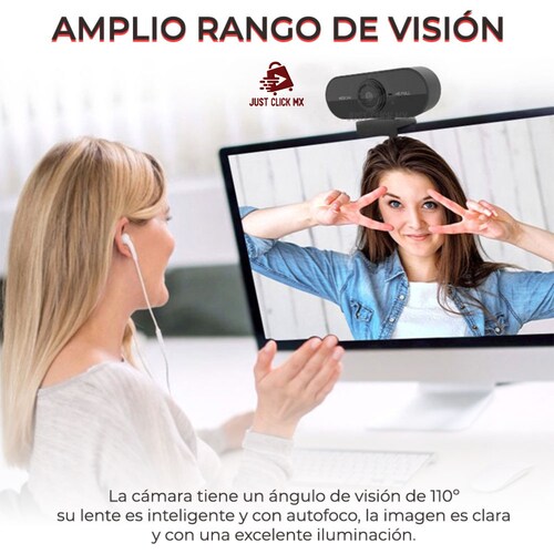 Cámara Web Full HD 1080P Con Micrófono y Video Para Videoconferencia.