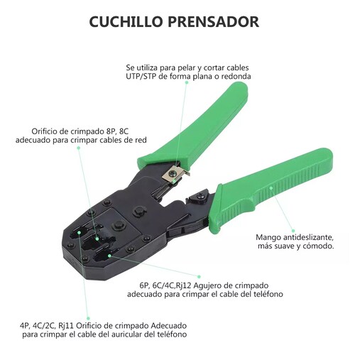 Kit De Herramientas Cableado Redes Basico Rj11 Rj45