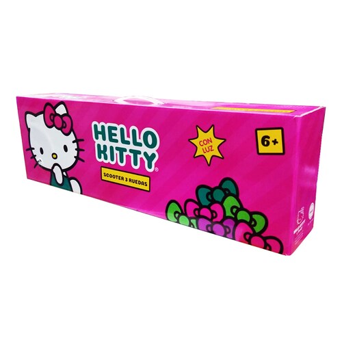 Scooter Patin del diablo para niños con luz Hello Kitty Rosa