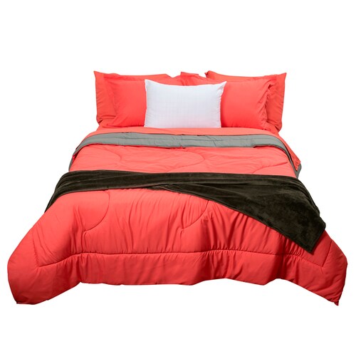 Edredón Spring Air King Size, Juego de sabanas, 2 almohadas + frazada