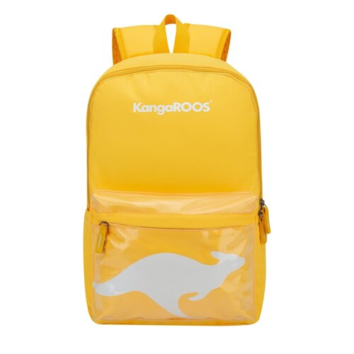 Mochila backpack para mujer, marca Kangaroo's, color amarillo, mod. 1041001