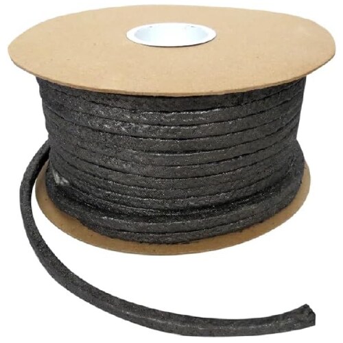 Empaque Grafitado Embalaje de compresión Trenzado normal/ fabricado de hilo de asbesto blanco integramente impregnado con lubricante de petrolato y grafito Grosor 16 mm Largo aprox 15 metros 5 Kg