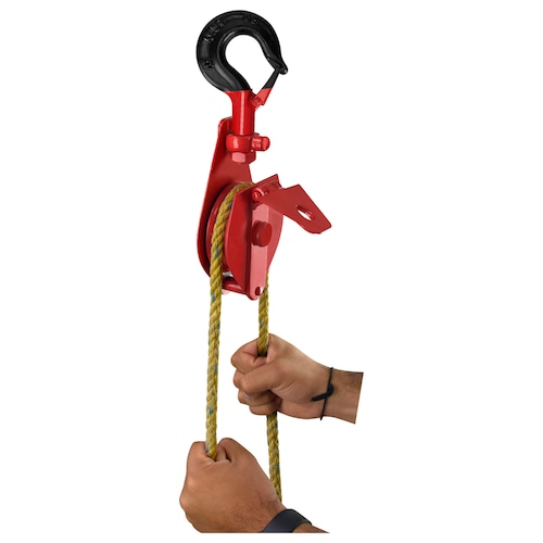 Garruchas Sencillas Con Bisagra Polea Polipasto de Acero Ideal para trabajos difíciles Permite izar cargas ligeras manteniendo la seguridad Diámetro del cuerpo 6 Pulgadas Cap. De carga 3.2 Toneladas Diámetro polea 170 cm