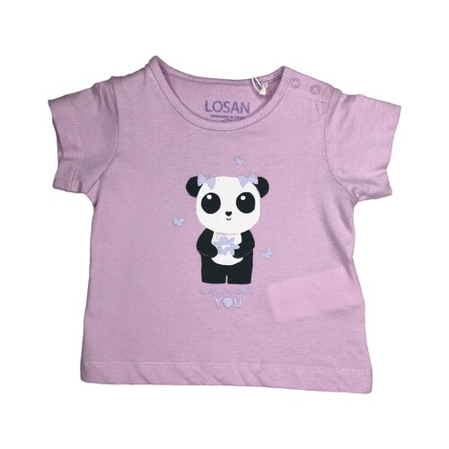 Playera Panda aLways WITH YOU color lila para bebé niña Losan