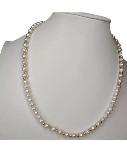 Juego De Collar, Pulsera Y Aretes Perlas Oro 14K + Regalo