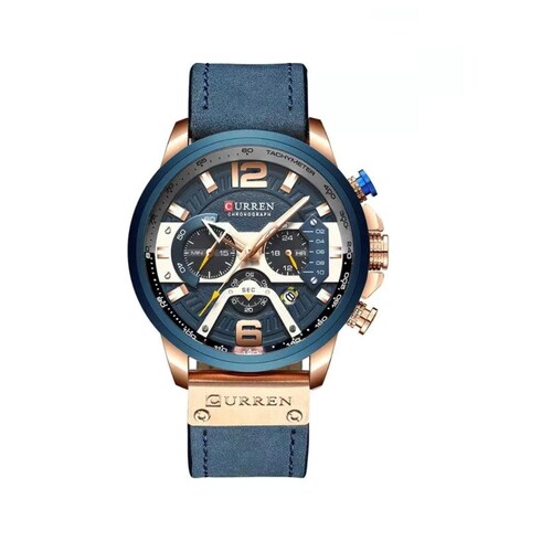 CURREN Reloj analógico con Aleación de metal y cuero