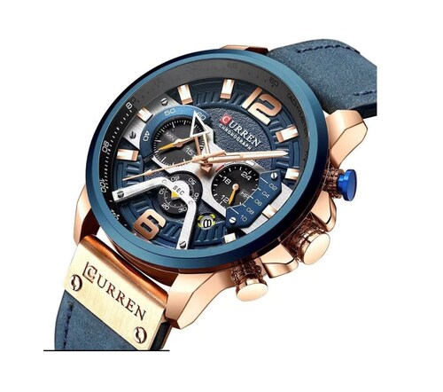 CURREN Reloj analógico con Aleación de metal y cuero