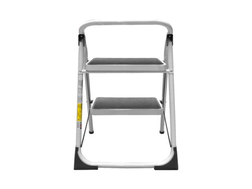 Escalera Plegable 2 Escalones Tubular Distancia Entre escalones 24cm De Acero Compacta Y Ligera Que Se Puede Usar En Interiores Y Exteriores Tamaño del Escalón 38x26cm