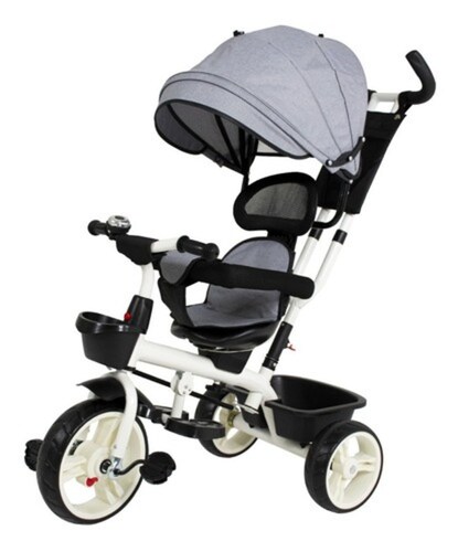 Triciclo Bicicleta Carriola Paseo Bebes 2-6 Años Asiento 360 grados Color Gris