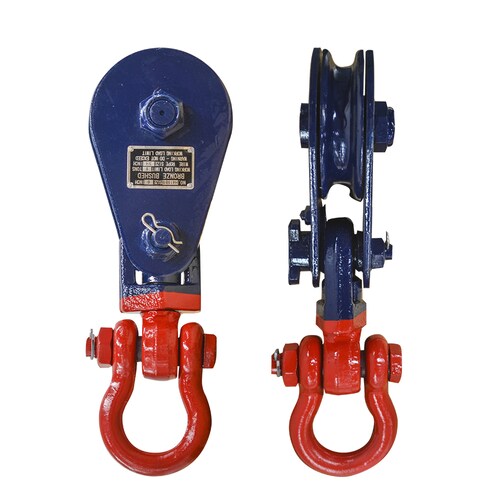 Polea con grillete de Eslinga Capacidad 15 Toneladas Polea 45.72cm Cuerda 1 Pulgadas Azul con Rojo