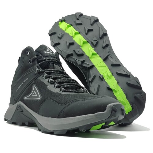 Tenis Pirma 1308 Negro Gris Hombre Todo Terreno Bota Senderismo