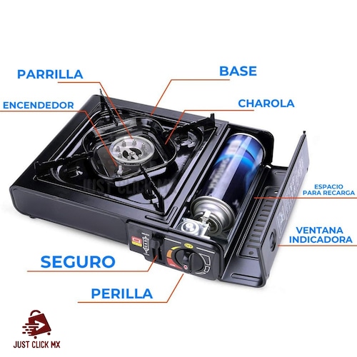 Estufa Portátil de Camping a Gas Butano Para Interior y Exterior.