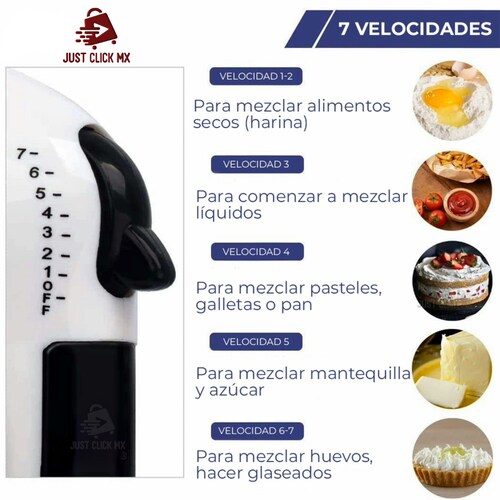 Batidor De Mano Eléctrico de Inmersión Para Batir y Mezclar Alimentos 