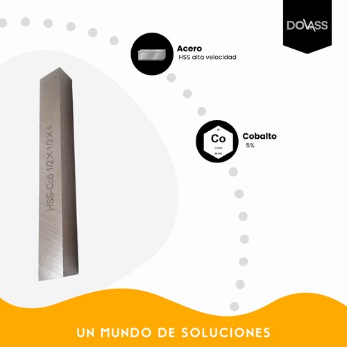 Buril Cuadrado HSS alta velocidad De Cobalto 12mm x 100mm Son ideales para desbastar, cortar, carear, etc.