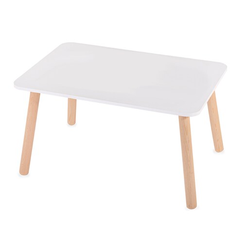 Mesa rectangular amplia blanca para pintar o actividades infantiles