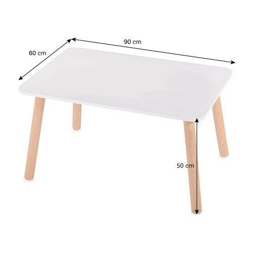 Mesa rectangular amplia blanca para pintar o actividades infantiles