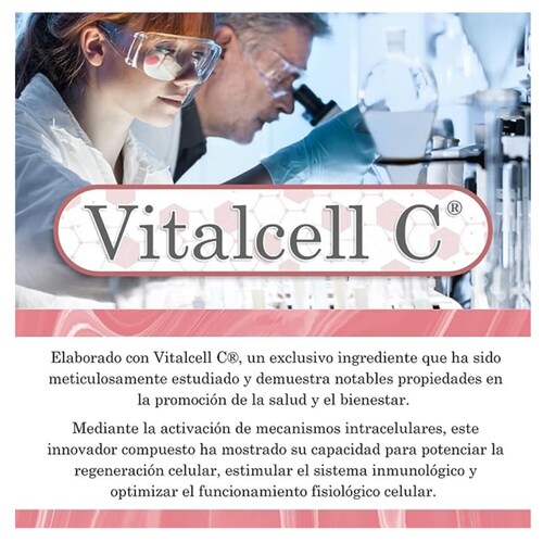 CRISTINA RODRIGUEZ Vitalcell C Suplemento Alimenticio 60 Cápsulas 550mg Antioxidante a Base de Proteina Deshidratada de Bovino 
