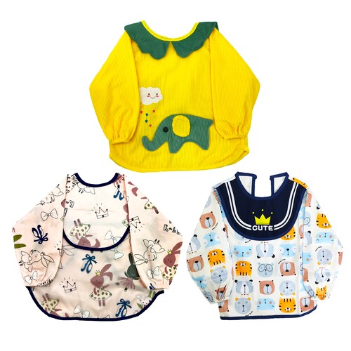 Baberos Tela Impermebles Pana Manga Larga Niños Ecobaby Original.