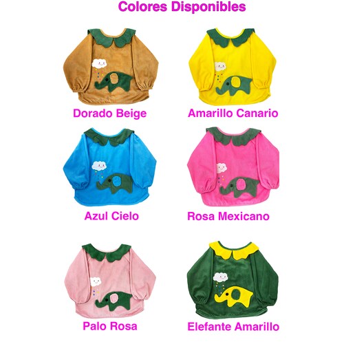 Baberos Tela Impermebles Pana Manga Larga Niños Ecobaby Original.