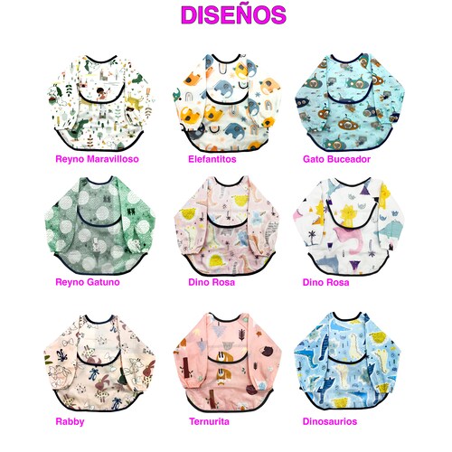 Baberos Tela Impermebles Pana Manga Larga Niños Ecobaby Original.
