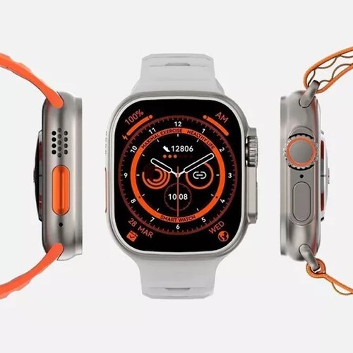 Reloj Inteligente T800 Ultra Smartwatch Carga Inalámbrica Negro