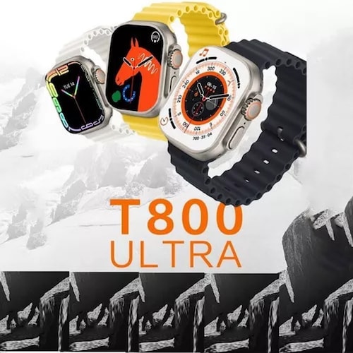 Reloj Inteligente T800 Ultra Smartwatch Carga Inalámbrica Negro