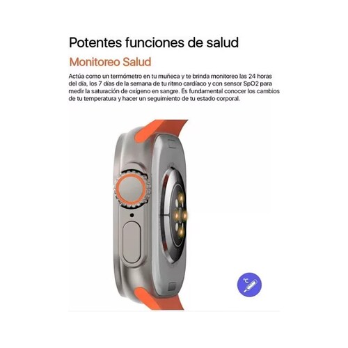 Reloj Inteligente T800 Ultra Smartwatch Carga Inalámbrica Negro
