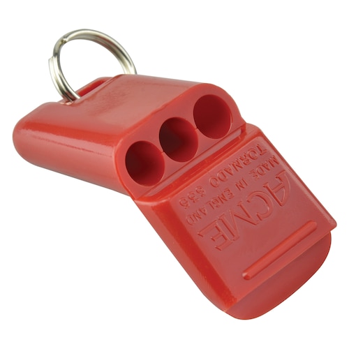 Silbato Acme tipo tornado De plástico Largo de 5 cm Boquilla de 2.3 mm Decibeles 117 Rojo