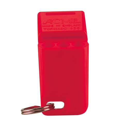 Silbato Acme tipo tornado De plástico Largo de 5 cm Boquilla de 2.3 mm Decibeles 117 Rojo
