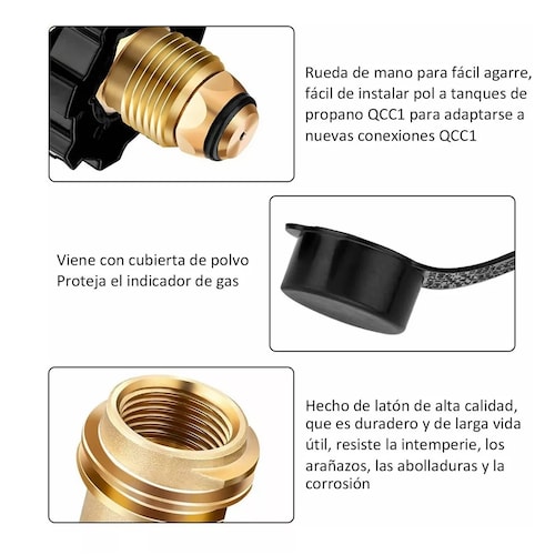 Medidor Adaptador Manómetro Para Tanque De Gas Lp