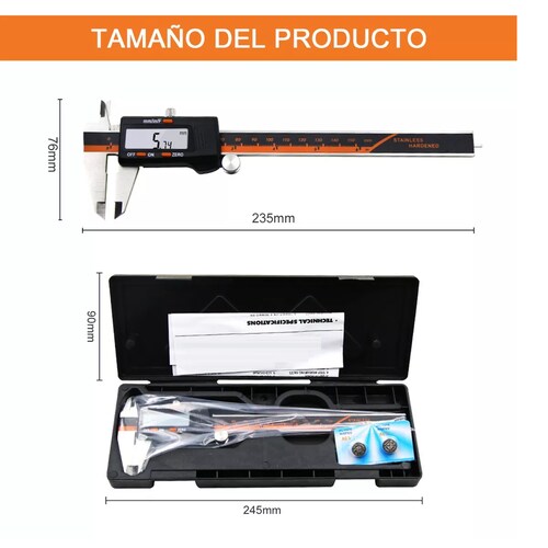 Calibrador Vernier Digital Uso Industrial Todo Metal 0.01mm