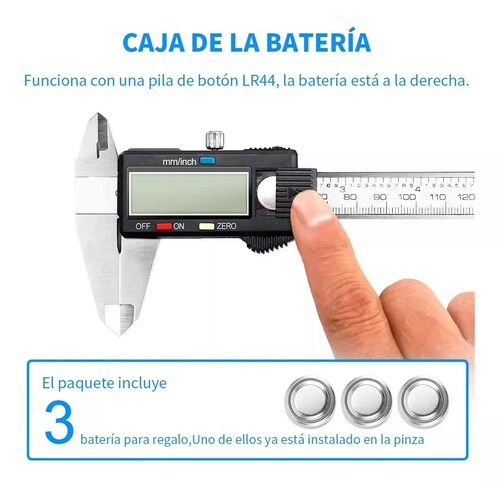Calibrador Vernier Digital Pie De Rey 6in Precisión 0.01mm Plata