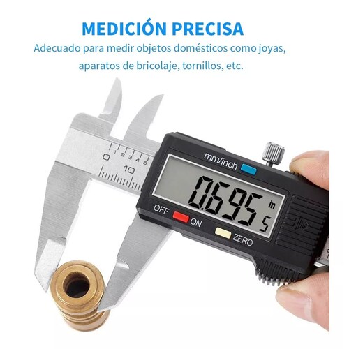 Calibrador Vernier Digital Pie De Rey 6in Precisión 0.01mm Plata