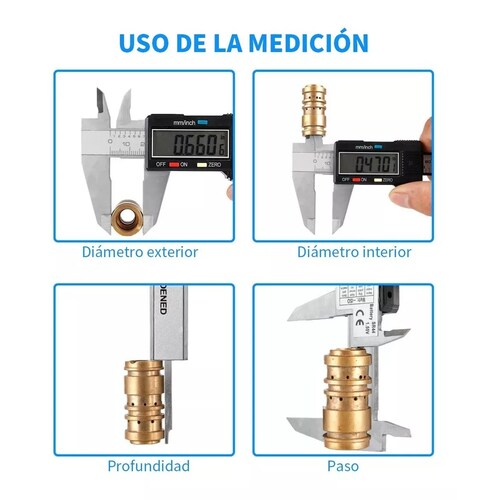 Calibrador Vernier Digital Pie De Rey 6in Precisión 0.01mm Plata